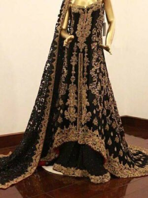 black and gold dress pakistani