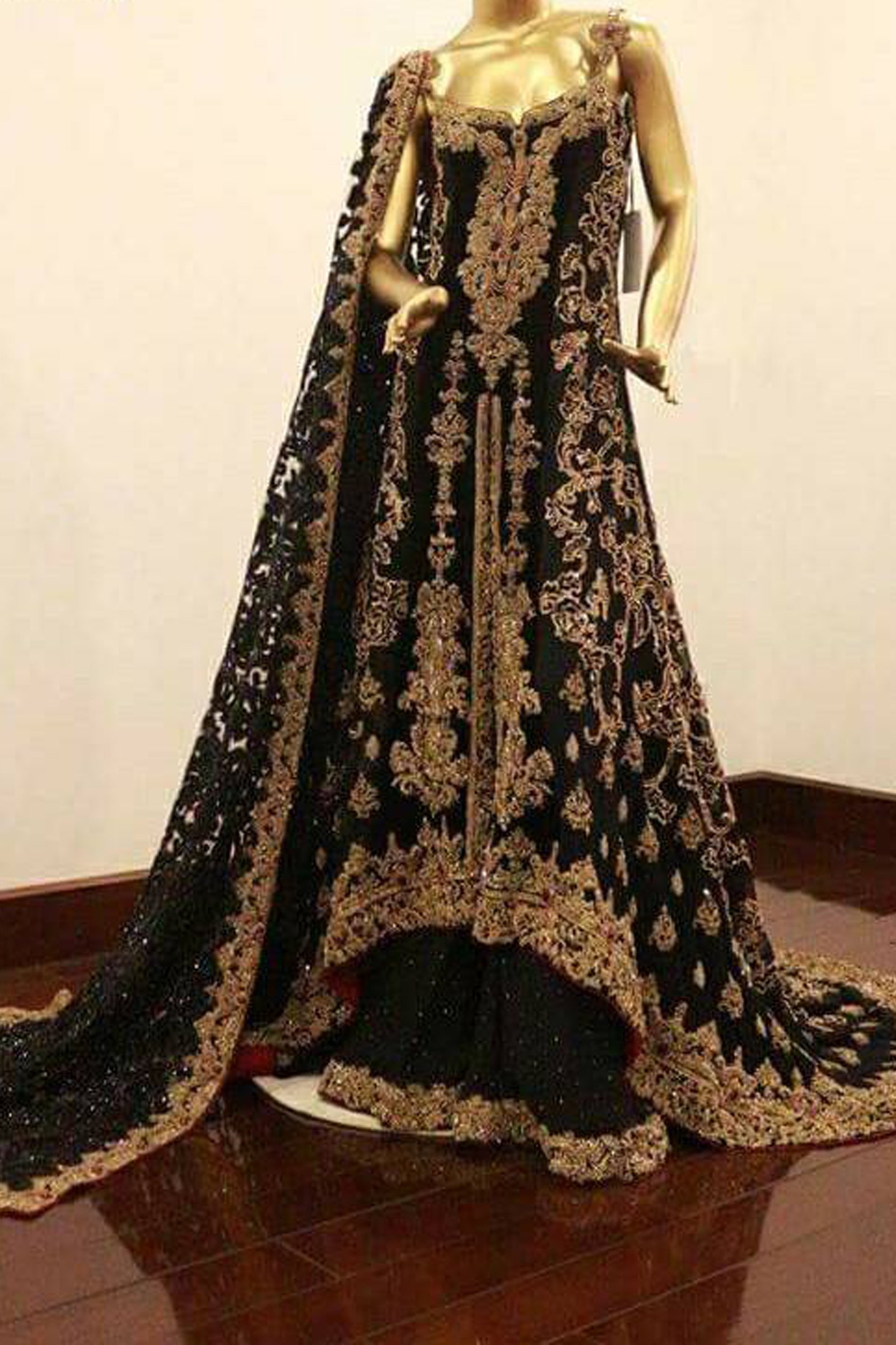 black pakistani wedding dress