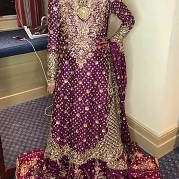 Purple Color Pakistani Wedding Dresses At Wholesale Rates