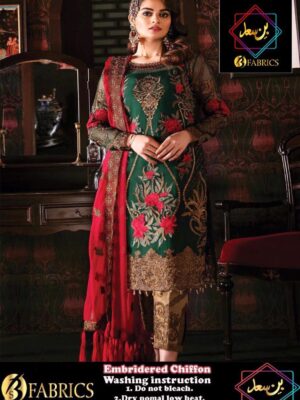 designer embroidered chiffon dress