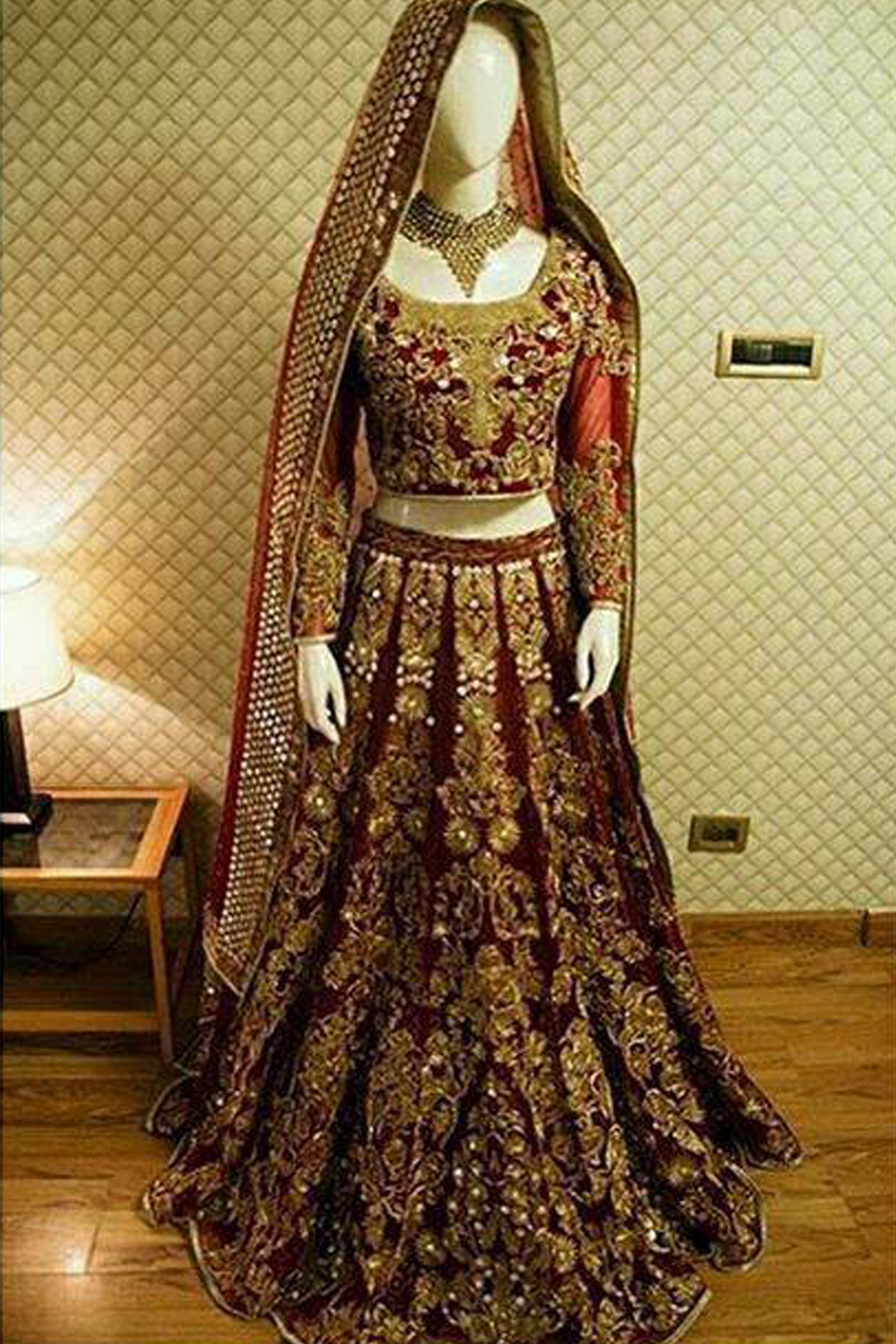 Designer Embroidered Dulhan Wedding Dress in Red for Barat – Nameera by  Farooq