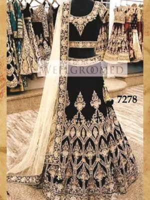 Custom Made Pakistani Wedding Dress In Black Color CODE: Bride-090