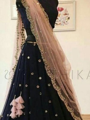 Custom Made Pakistani Wedding Dress In Black Color CODE: Bride-091