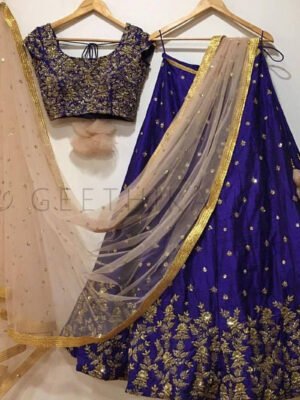Custom Made Pakistani Wedding Dress In Royal Blue Color CODE: Bride-0100