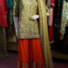 golden pakistani dress, golden dress pakistani, golden colour pakistani dresses, pakistani bridal dresses in golden colour, black and golden pakistani dresses
