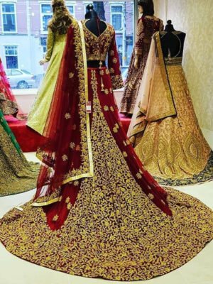 Custom Made Pakistani Wedding Dress In Golden Color CODE: Bride-0174