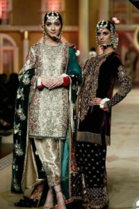 golden pakistani dress, golden dress pakistani, golden colour pakistani dresses, pakistani bridal dresses in golden colour, black and golden pakistani dresses