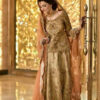 golden pakistani dress, golden dress pakistani, golden colour pakistani dresses, pakistani bridal dresses in golden colour, black and golden pakistani dresses