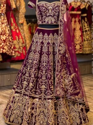 Pakistani Wedding Dress In Purple Color CODE: Bride-081
