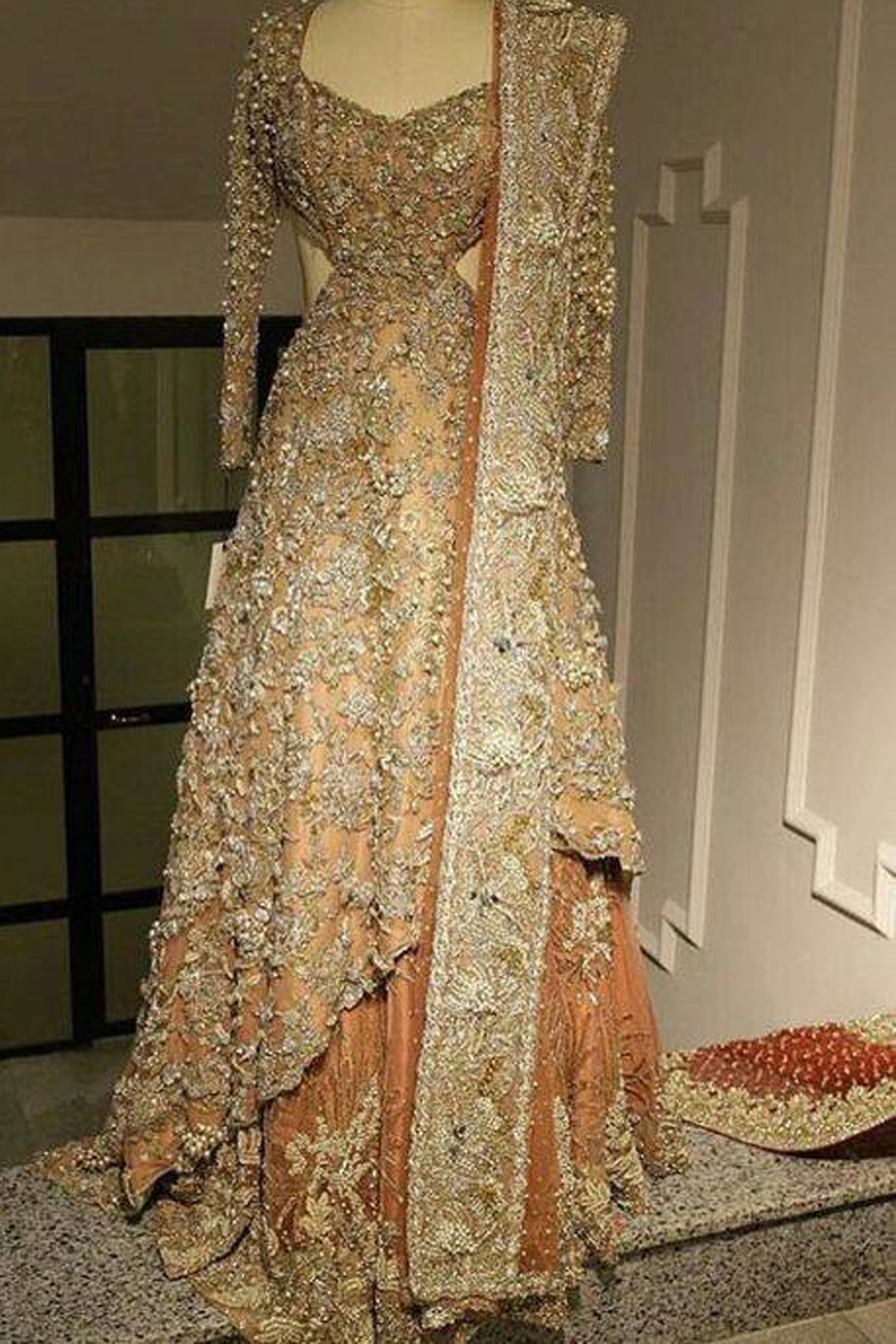 Pakistani Bridal Walima Dress Lengha, Brocade Skirt and Embroidered Dress  and Duppatta - Etsy