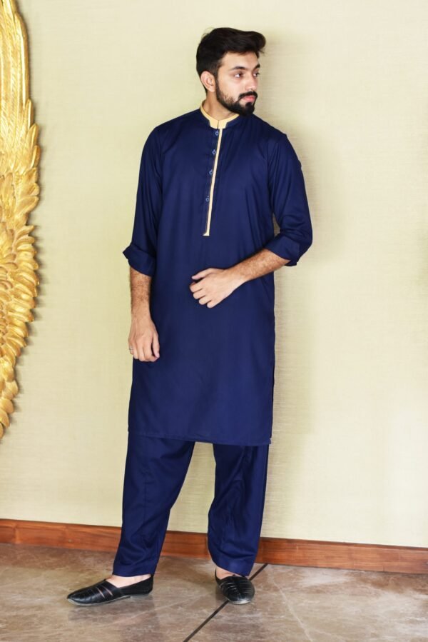 blue cotton shalwar kameez for mens