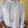 Men's White Kurta Pajama Code: EMK-51 - Image 2