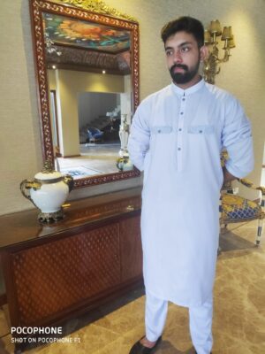 Men White Shalwar Kameez