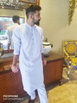 Plain White Shalwar Kameez