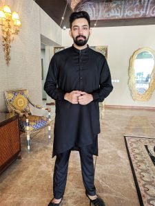 simple black punjabi suit design