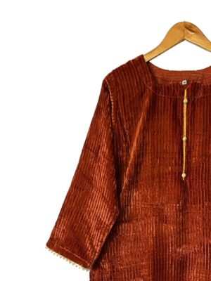 FFS Maroon Color Velvet Collection Code: MV-ZC-01
