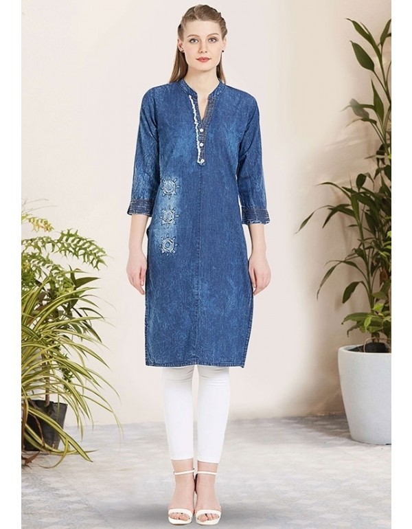 Seriema Kumb Capture Vol 5 Cotton Denim Kurti Catalog 6 Pcs -  Suratfabric.com