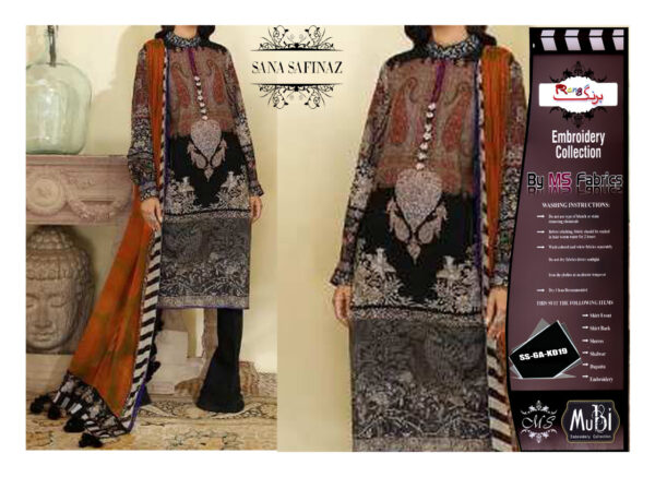 Sana Safinaz Replica Dresses Three-Piece In Brown Color Over Khaddar SS-6A-KD19