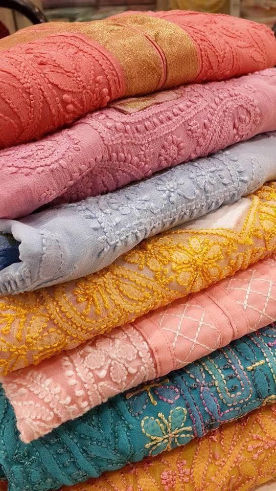 Find Lucknowi chikankari work size length 42 ( 38 to 48) fabric cotton 5  colour available by Z.m Lucknowi chikan arts near me | Thakurganj, Lucknow,  Uttar Pradesh | Anar B2B Business App