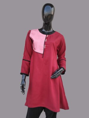 FFS Designer Stitched Dresses For Sale Two-Piece In Maroon Color Over Lawn