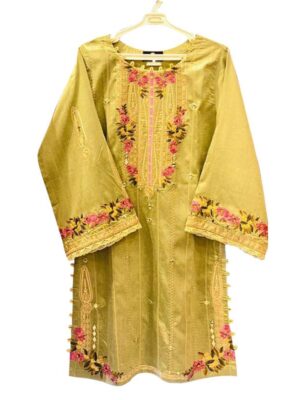 Pale Green Color Ready to wear Stitched Viscos Pakistani Shalwar kameez with Hand Made Embroidery Code: FV-2