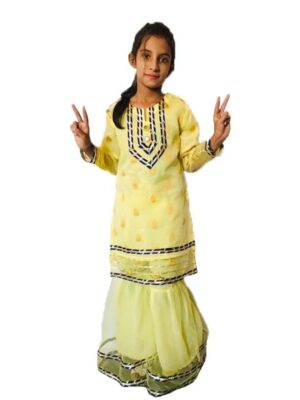 Kids sharara dress red colour