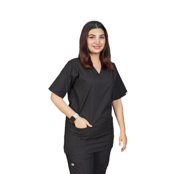 black scrub suit