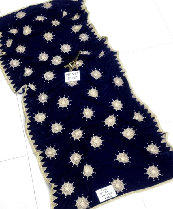 Handmade Embroidery Shawl in 5000P Velvet Fabric VS-11