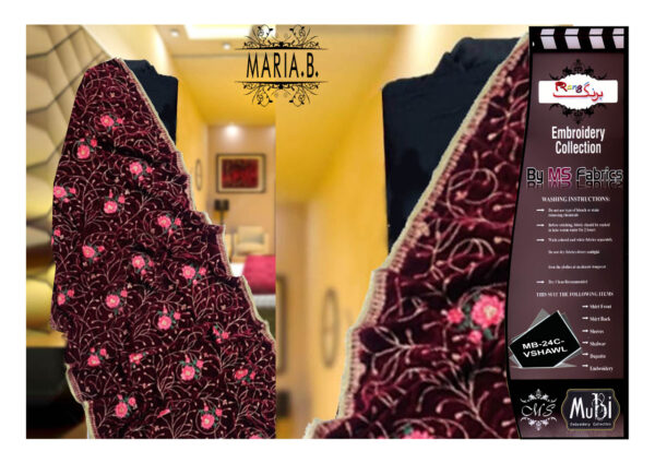 Handmade Embroidery Shawl in 5000P Velvet Fabric VS-5