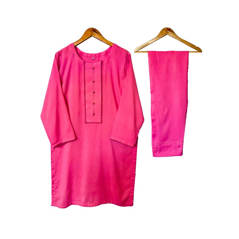 Bright Pink 2 Piece ready to wear lawn suit