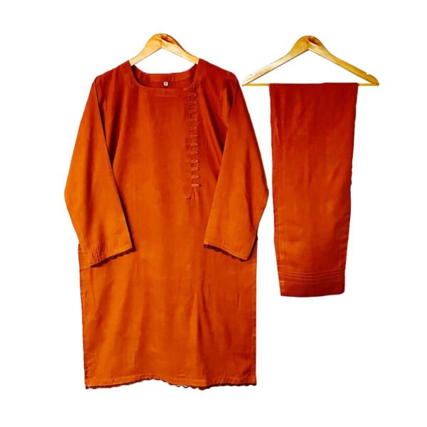 Brownish-Orange Colored 2 Piece Ready To Wear Lawn Suit