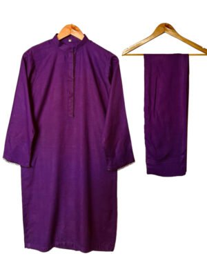 purple colored 2 piece ready to wear lawn suit