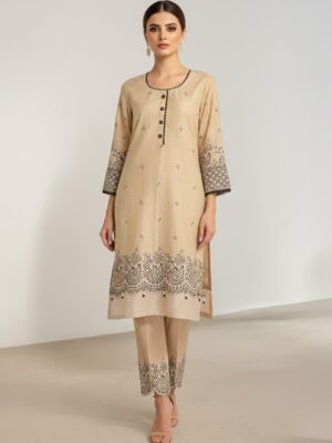 Maiza Sand Pakistani 2 piece lawn suit wholesale