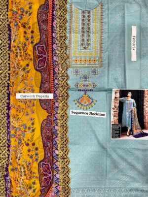 3 Piece Wholesale Maria B Replica Blue-Grey Lawn Suit