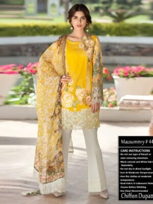 3 Piece Wholesale Mausummry Replica Yellow Lawn Suit