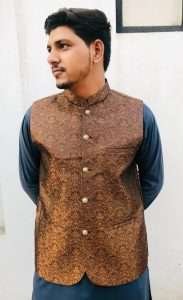 Bronze colored Mens Pakistani Waistcoat
