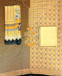 Amber color Dhanak pakistani wholesale salwar kameez