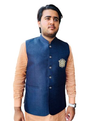 Royal Blue Pakistani Mens Waistcoat