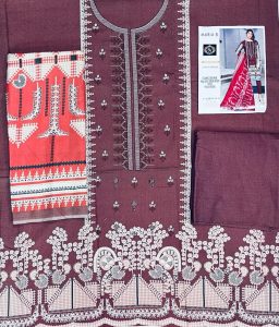 Rosewood color dhanak pakistani wholesale salwar kameez