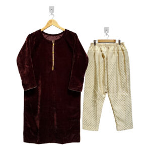 Wholesale Dark Brown Pakistani Velvet Suit