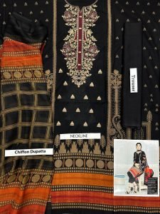 Black Color Pakistani Designer Lawn Suits