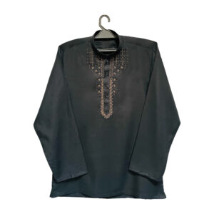 Black Color Short Kurtas For Gents