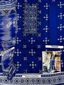 Blue Color Embroidered Lawn Suit