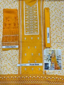Golden Color Pakistani Designer Suits