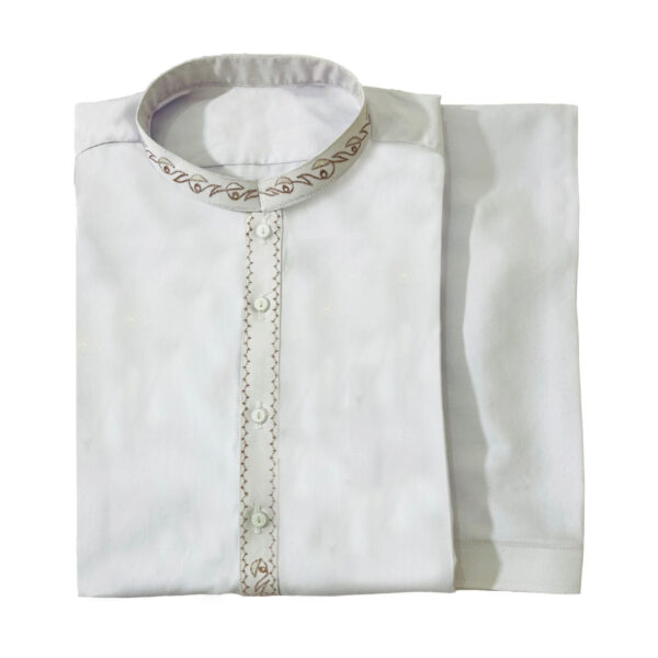 White Color Embroidered Men’s Salwar Kameez