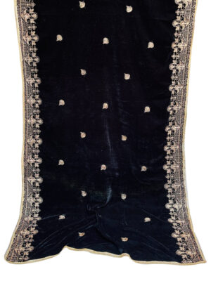 Black Color Embroidered Velvet Shawl Wholesale