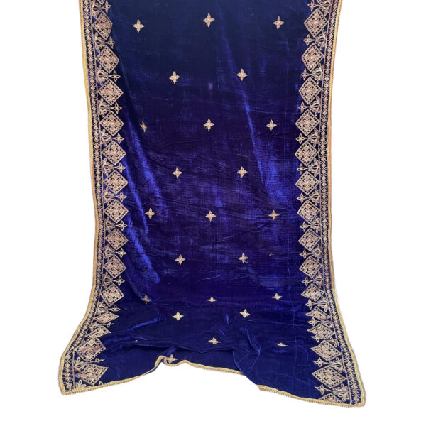 Blue Embroidered Velvet Shawl