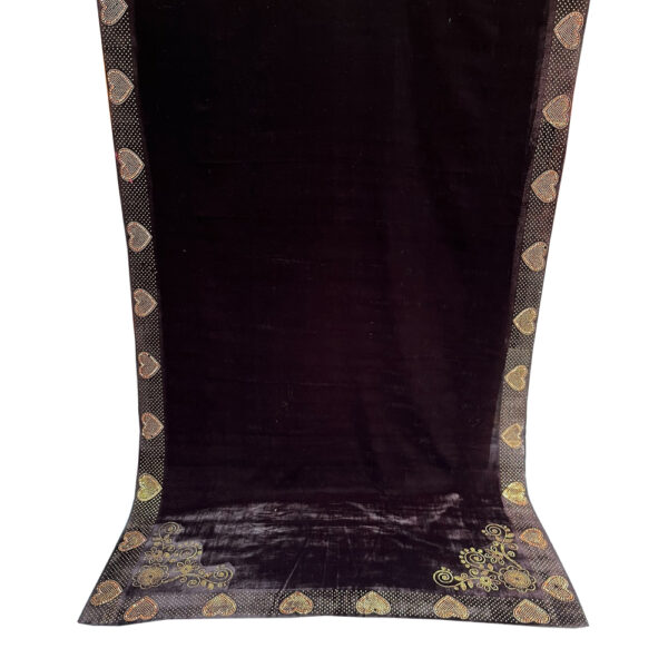Brown Embroidered Velvet Shawl