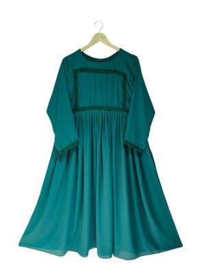 Cyan Color Georgette Maxi Dress