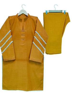 Dark Mustard Khaddar 2-Piece Ladies Suit